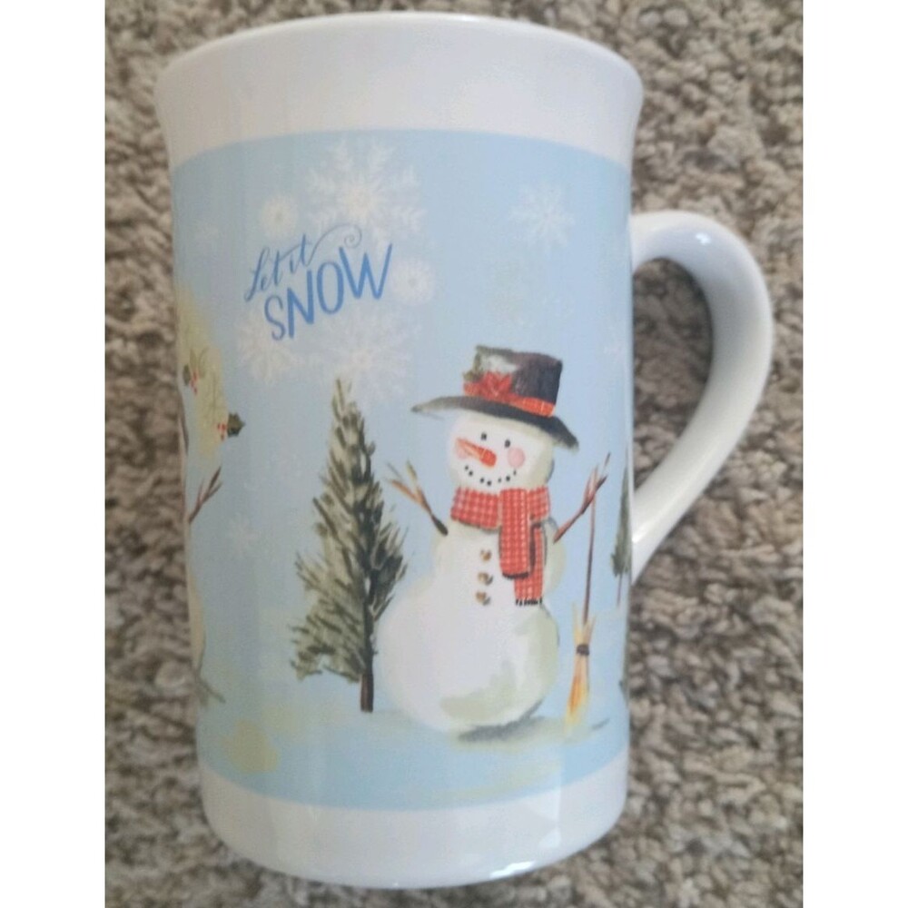 Holiday Mug - Let It Snow - Snowmen, Trees and Snowflake design - 12 fl oz X-Mas - Picture 2 of 5
